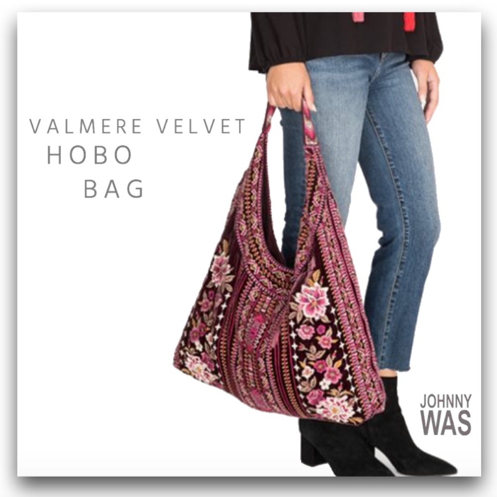 SOLD Johnny Was Valmere Velvet Hobo Bag